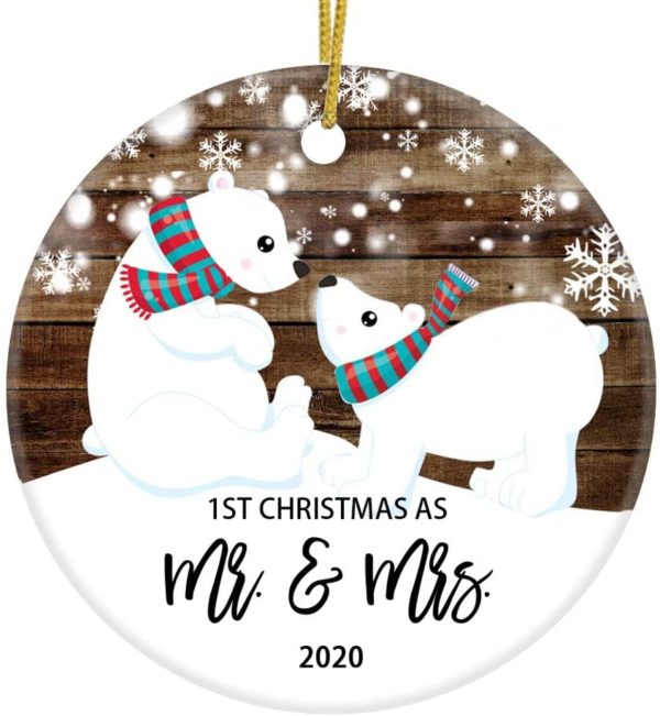 1ST Christmas As Mr & Mrs 2020 Christmas Newlywed Ornament
