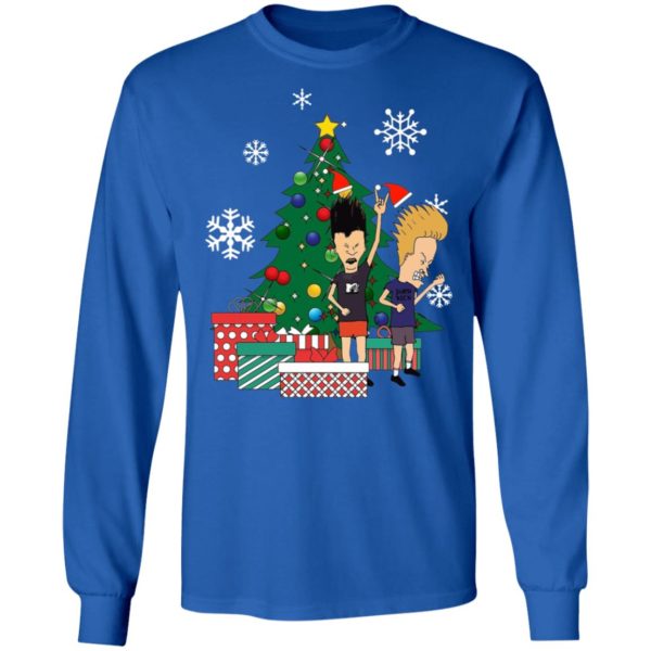 Beavis And Butthead Around The Christmas Tree Ugly Christmas Sweater