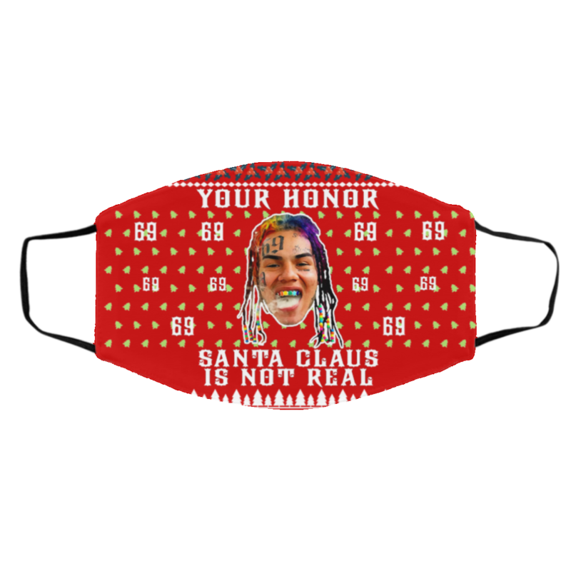 Your Honor Santa Claus Is Not Real Snitch Nine Tekashi 69 Ugly Christmas Face Mask