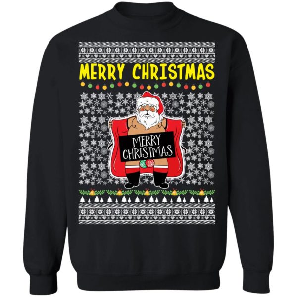 Merry Christmas Santa Claus Exposing Himself Ugly Christmas Sweater