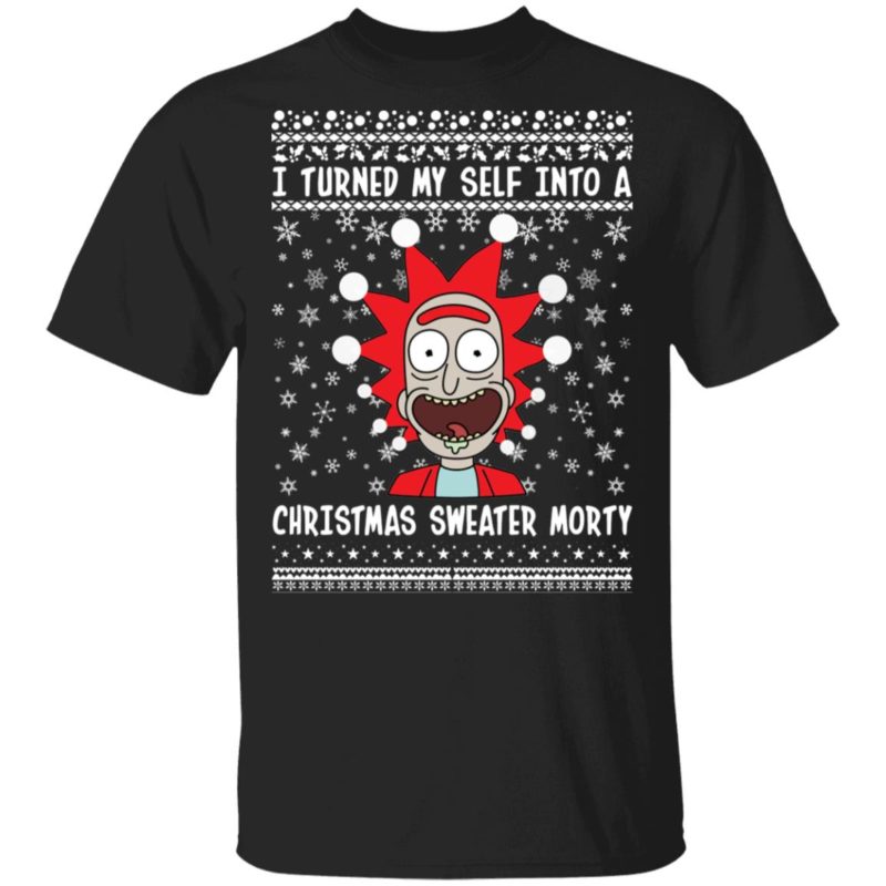 Rick and Morty I Turned My Self Into A Christmas Sweater Morty Ugly Christmas Sweater