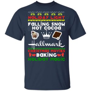 Holiday Light Falling Snow Hot Cocoa Hallmark Christmas Movies Baking Holiday Magic Ugly Christmas Sweater