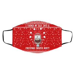Rick and Morty I Turned My Self Into A Christmas Sweater Morty Ugly Christmas Face Mask