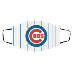 Chicago Cubs Pin Stripe White and Blue Mask NLB Face Mask