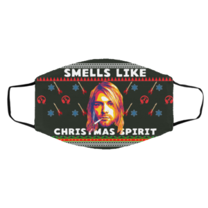 Smells Like Christmas Spirit Kurt Cobain Ugly Christmas Face Mask Med/Lg Face Mask
