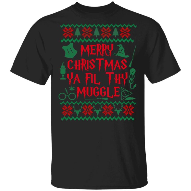 Merry Christmas Ya Filthy Muggle Harry Potter Movie Ugly Christmas Sweater, Long Sleeve