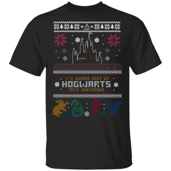 Id Rather Stay At HOGWARTS This Christmas Harry Potter Ugly Christmas Sweater, Long Sleeve