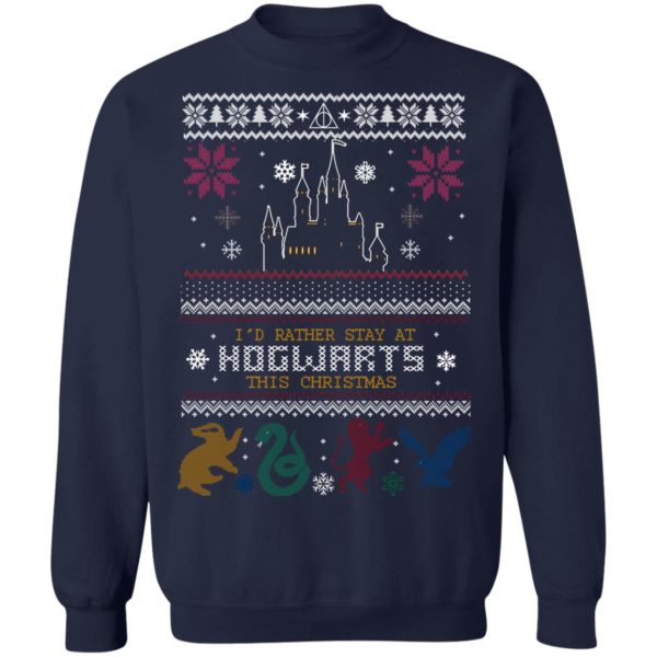 Id Rather Stay At HOGWARTS This Christmas Harry Potter Ugly Christmas Sweater, Long Sleeve