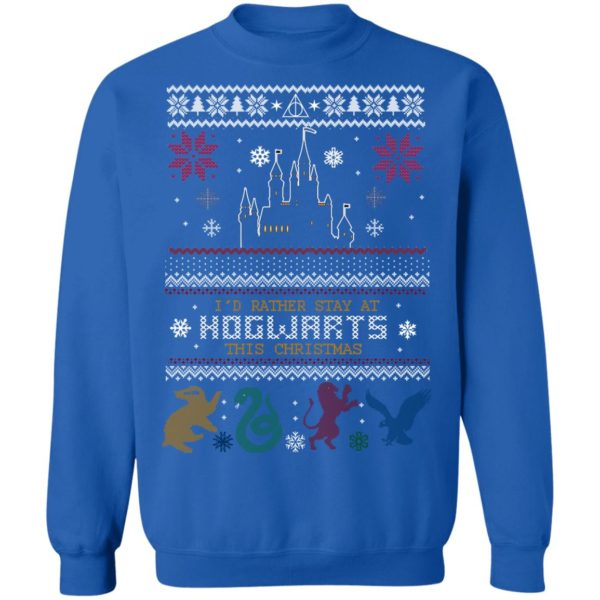 Id Rather Stay At HOGWARTS This Christmas Harry Potter Ugly Christmas Sweater, Long Sleeve