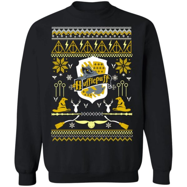 Harry Potter Hufflepuff Ugly Christmas Sweater, Long Sleeve
