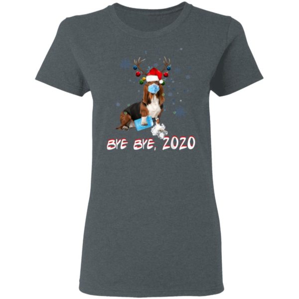 Basset Hound Dog Bye Bye 2020 Christmas New Year T-Shirt, Long Sleeve
