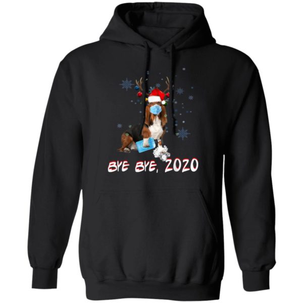 Basset Hound Dog Bye Bye 2020 Christmas New Year T-Shirt, Long Sleeve