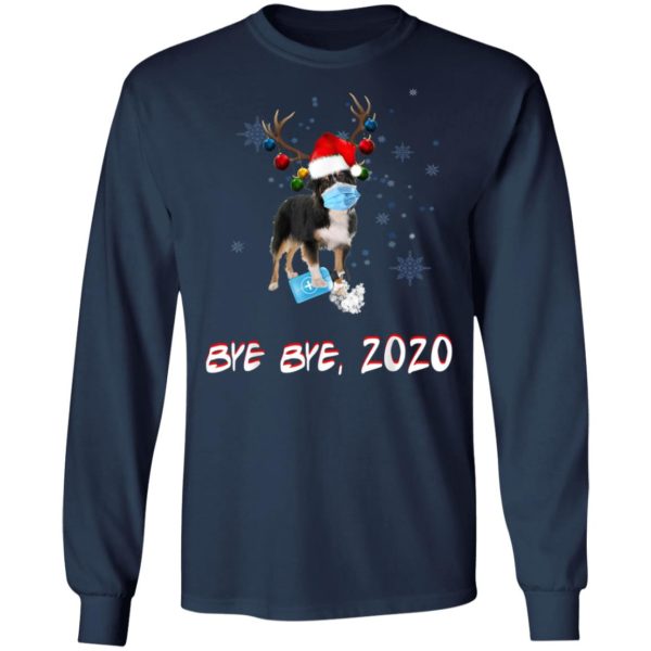 Australian Shepherd Dog Bye Bye 2020 Christmas New Year T-Shirt, Long Sleeve