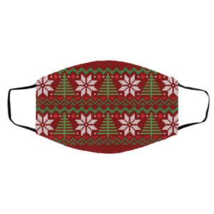 UGLY CHRISTMAS SWEATER Red Pattern Face Mask