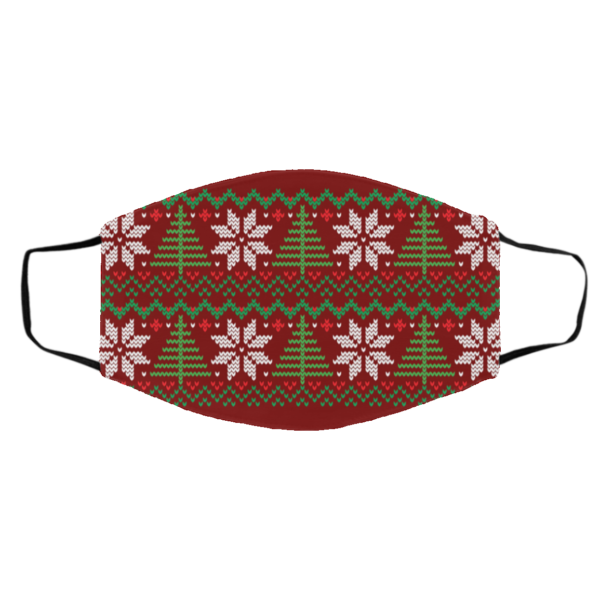 UGLY CHRISTMAS SWEATER Red Pattern Face Mask