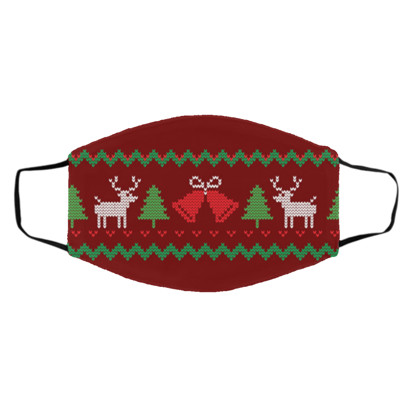 Ugly Christmas Sweater Seamless Red Face Mask