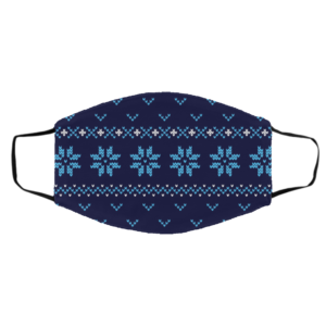 Ugly Christmas Sweater Seamless Blue Face Mask