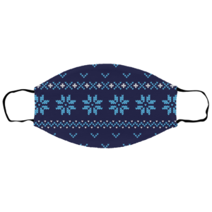 Ugly Christmas Sweater Seamless Blue Face Mask