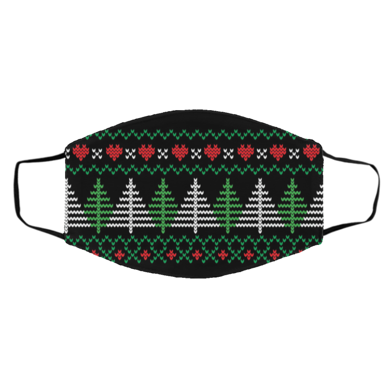 Ugly Christmas Sweater Seamless Pattern Face Mask