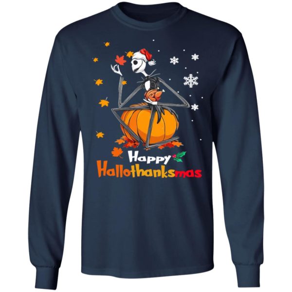 Jack Skellington Santa Hat Happy Hallothanksmas T-Shirt