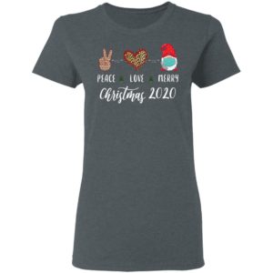 Peace love Merry Christmas 2020 quarantine gnome mask Shirt