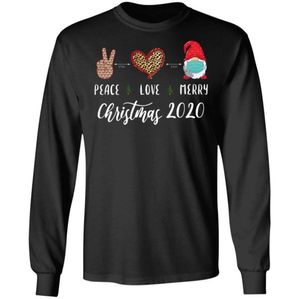 Peace love Merry Christmas 2020 quarantine gnome mask Shirt, Long Sleeve