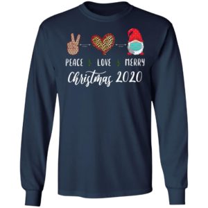 Peace love Merry Christmas 2020 quarantine gnome mask Shirt
