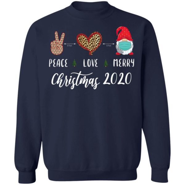 Peace love Merry Christmas 2020 quarantine gnome mask Shirt, Long Sleeve