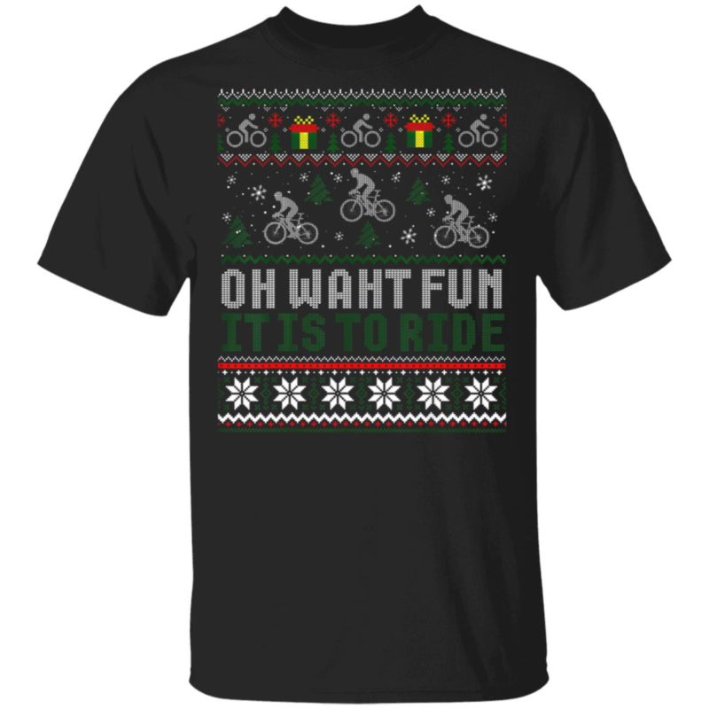 Cycling Bicycle Bike Cyclist Ugly Christmas Xmas Sweater TShirt