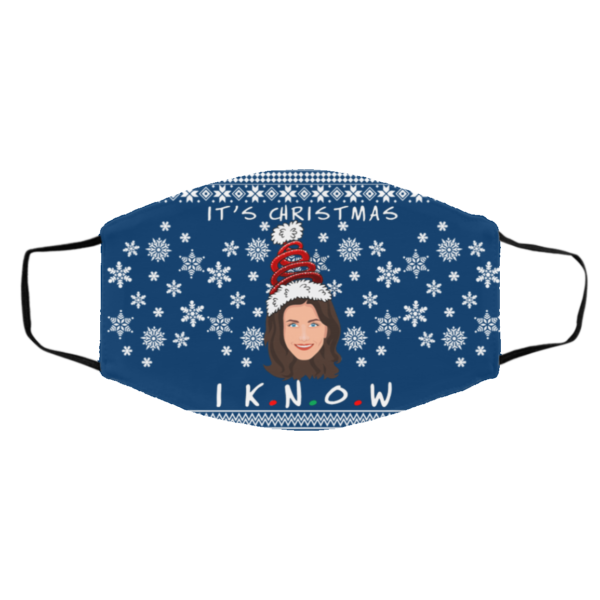 It’s Christmas I KNOW Monica Geller Ugly Christmas Face Mask