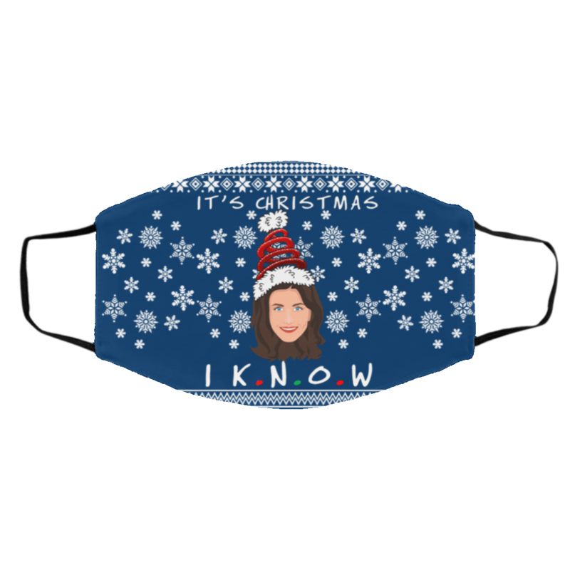 It’s Christmas I KNOW Monica Geller Ugly Christmas Face Mask