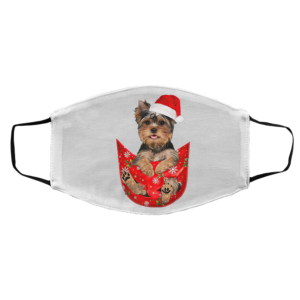 Santa Yorkshire Terrier Merry Christmas face mask