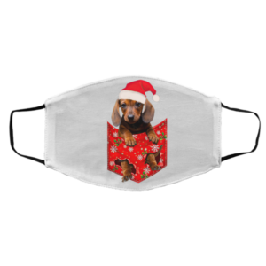 Santa Daschund Merry Christmas face mask