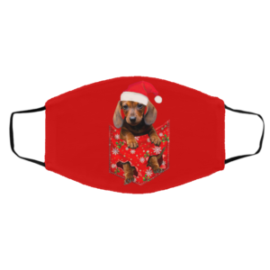 Santa Daschund Merry Christmas face mask