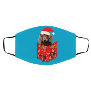 Santa Daschund Merry Christmas face mask