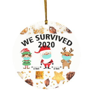 We Survived 2020 Christmas Ornament - Santa Ornament With Mask Reindeer Elf Decorative Ornament