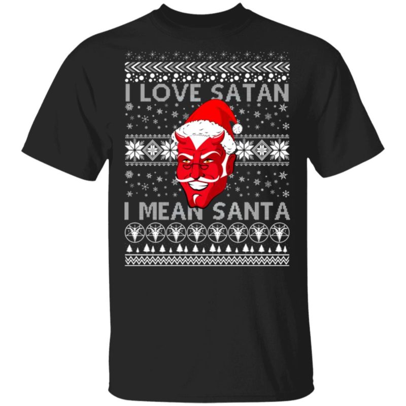 I Love Satan I Mean Santa Evil Devil Ugly Christmas Sweater