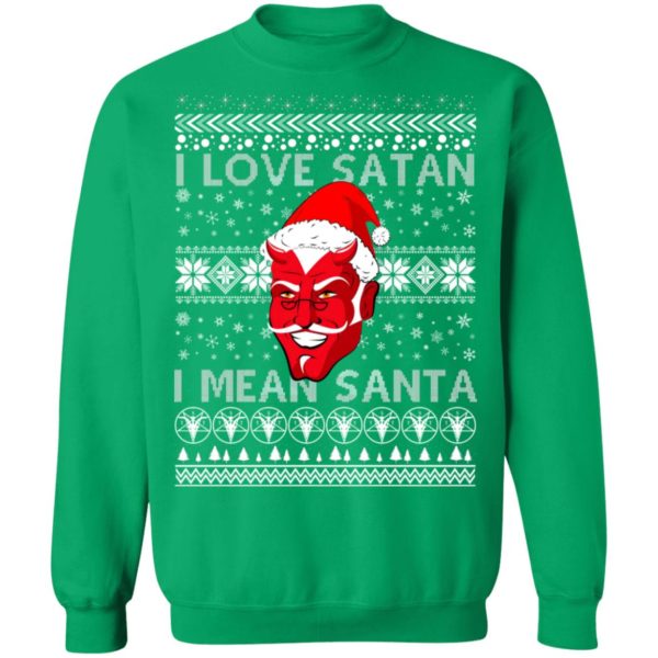 I Love Satan I Mean Santa Evil Devil Ugly Christmas Sweater