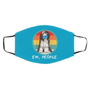 Vintage Ew People Bearded Collie Dog Wearing Face Mask