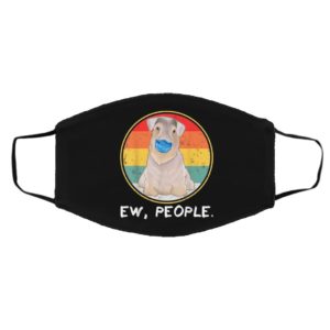 Vintage Ew People Sealyham Terrier Dog Wearing Face Mask