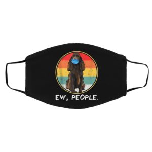 Vintage Ew People Field Spaniel Dog Wearing Face Mask