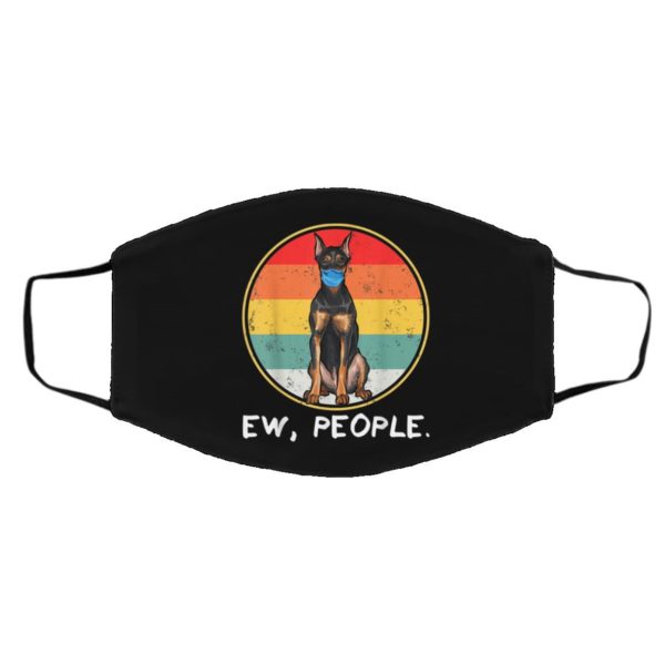 Vintage Ew People German Pinscher Dog Wearing Face Mask