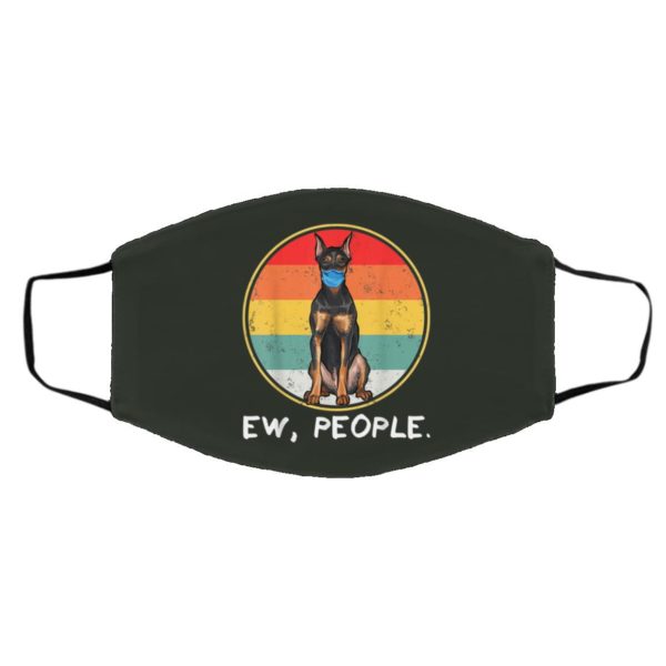 Vintage Ew People German Pinscher Dog Wearing Face Mask