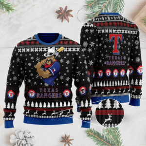 Texas Rangers Ugly Christmas Sweater 3D