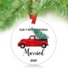 Our First Christmas Ornaments as Mr & Mrs 2020 Couple Red Truck Christmas Ornament