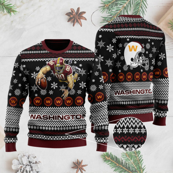 Washington Football 3D Ugly Christmas Sweater