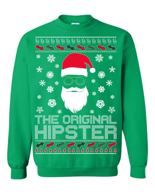 The Original Hipster Santa Claus Ugly Christmas Sweater