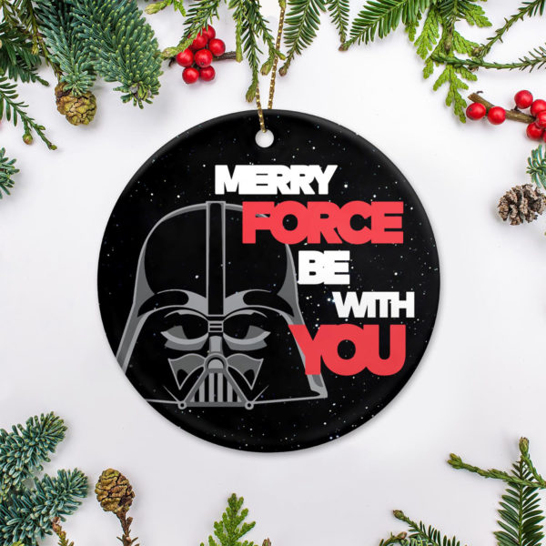 Merry Force Be With You Christmas Ornament – Funny Holiday Gift
