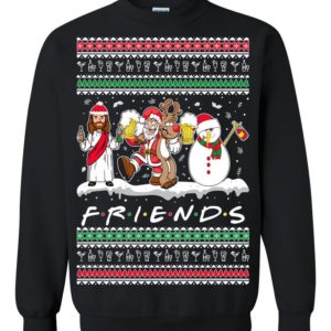 Friends Jesus Santa Claus Ugly Christmas Sweater