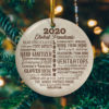 2020 Pandemic Quarantine Decorative Christmas Ornament – Funny Holiday Gift